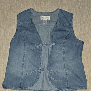 No Boundaries Blue Denim Tie-Front Vest